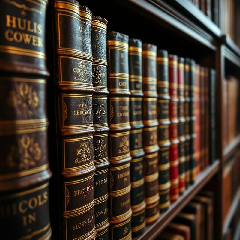 Antique leather-bound books