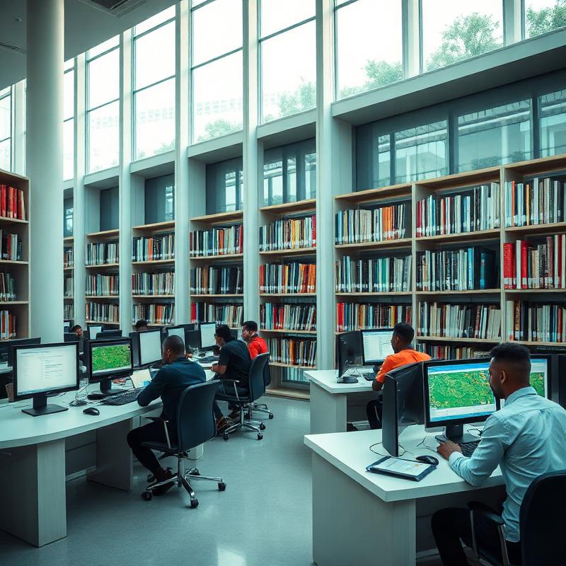 Modern library reading room